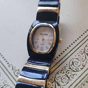 Black and Gold Stretchy Joan Rivers Classics Watch